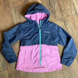 Girls 7/8 fleece lined rain jacket